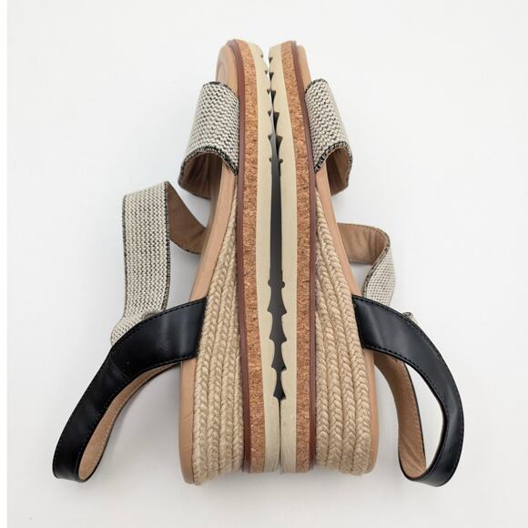 Easy Spirit Sabina Strappy Low Wedge Sandals Women's Beige/Black Size US8W EU39 - Picture 9 of 11
